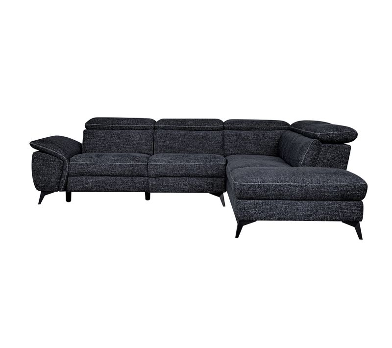 Canapé angle droit relax électrique NEWPORT III tissu noir