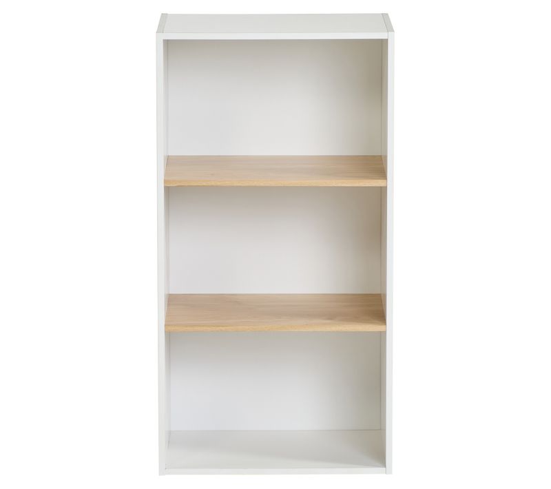 Etagère 3 cases POYANG 3 Blanc et imitation chêne