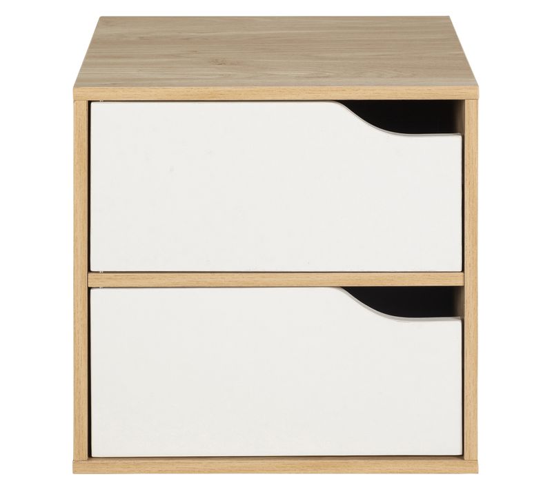 Cube 2 portes NEXT 3 blanc et imitation chêne.