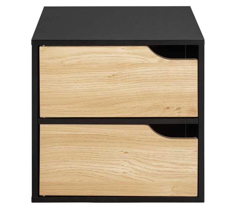 Cube 2 portes NEXT 3 noir et imitation chêne