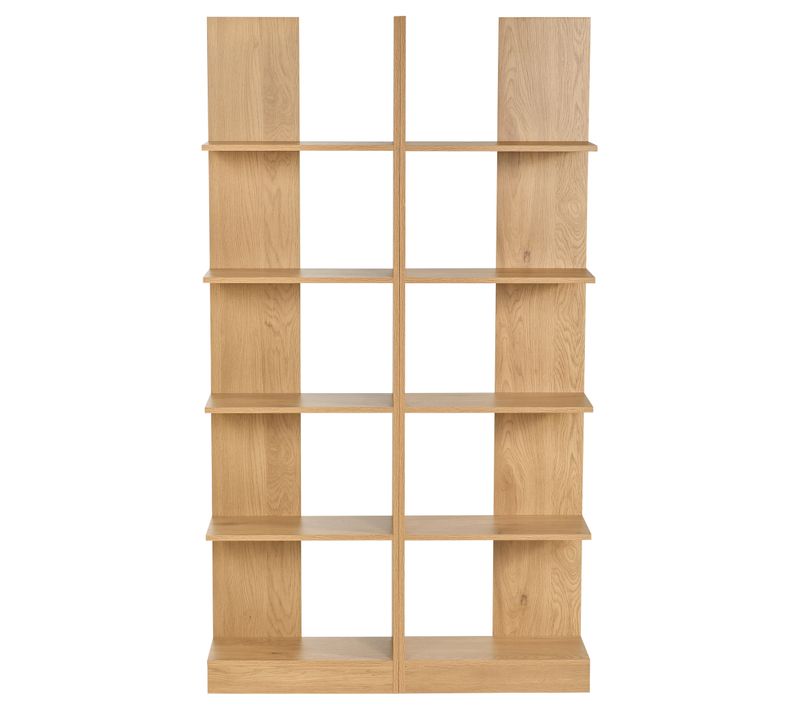 Set 2 bibliothèques modulables CLARA imitation chêne