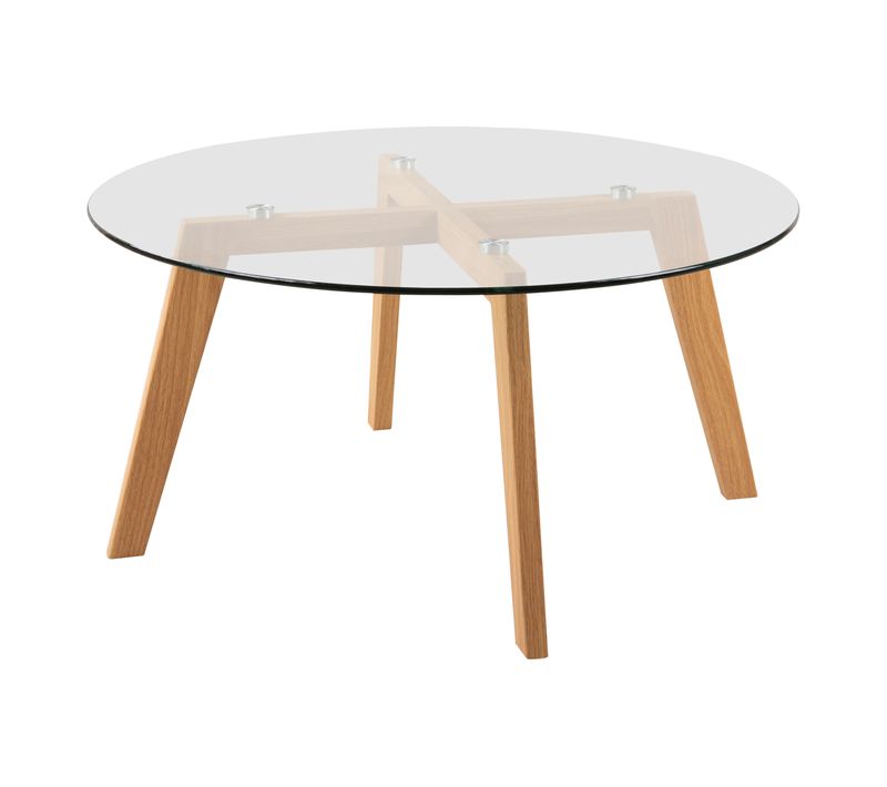 Table basse VICTOR Imitation chêne et verre