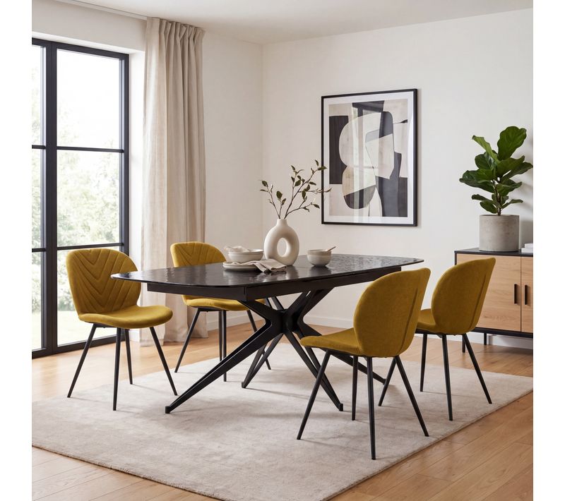 Table extensible L. 180/240 cm BULLE Gris foncé