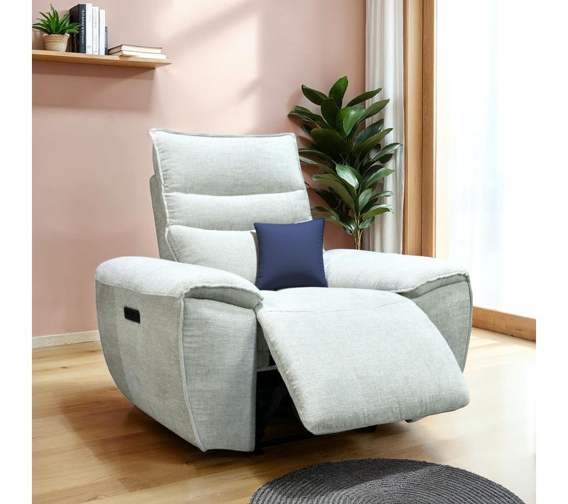 Fauteuil relax électrique COME tissu grège