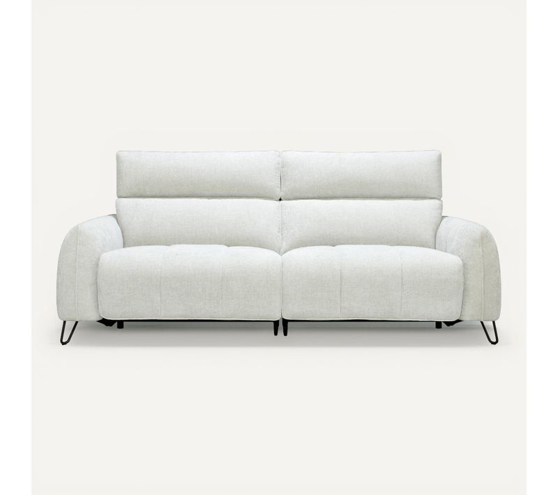 Canapé relax 3,5 places LYNA tissu crème