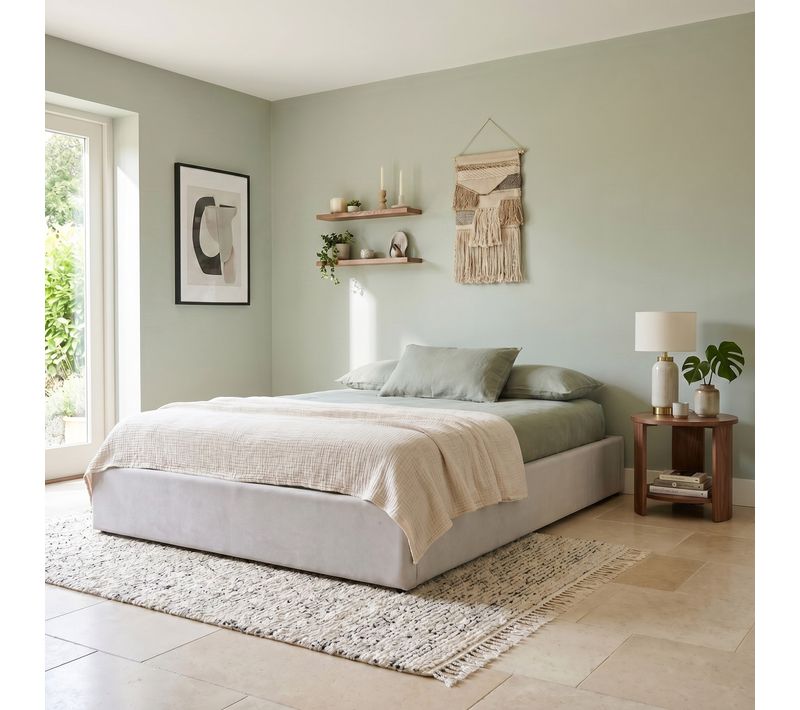 Lit coffre 160x200 cm tissu gris PARMA