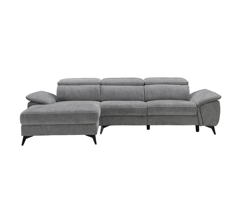 Canapé angle relax méridienn g NEWPORT III tissu gris clair