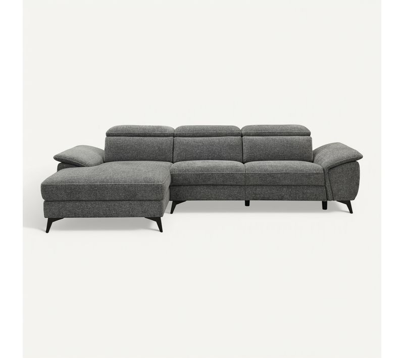 Canapé angle relax méridienn g NEWPORT III tissu gris foncé