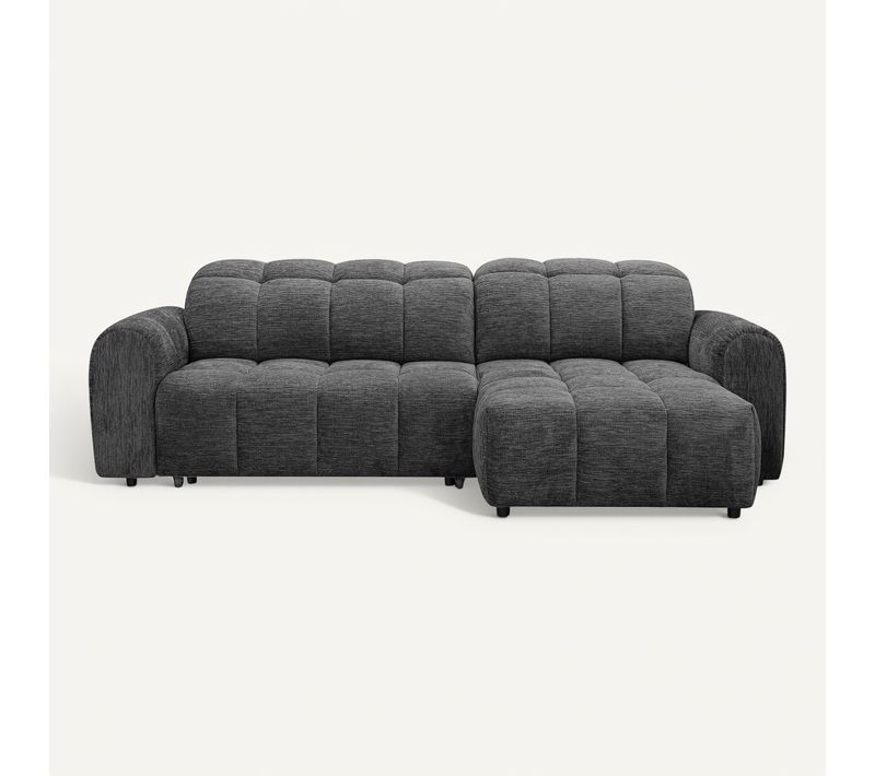 Canapé relax électrique CHARLES II méridienne gauche gris foncé