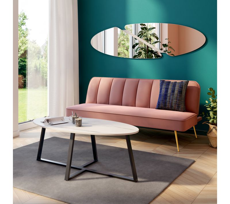 Table basse MODENA Effet marbre blanc