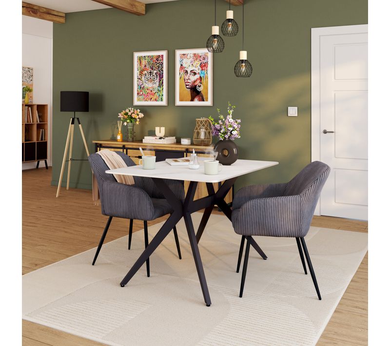 Fauteuil velours HONORE Gris