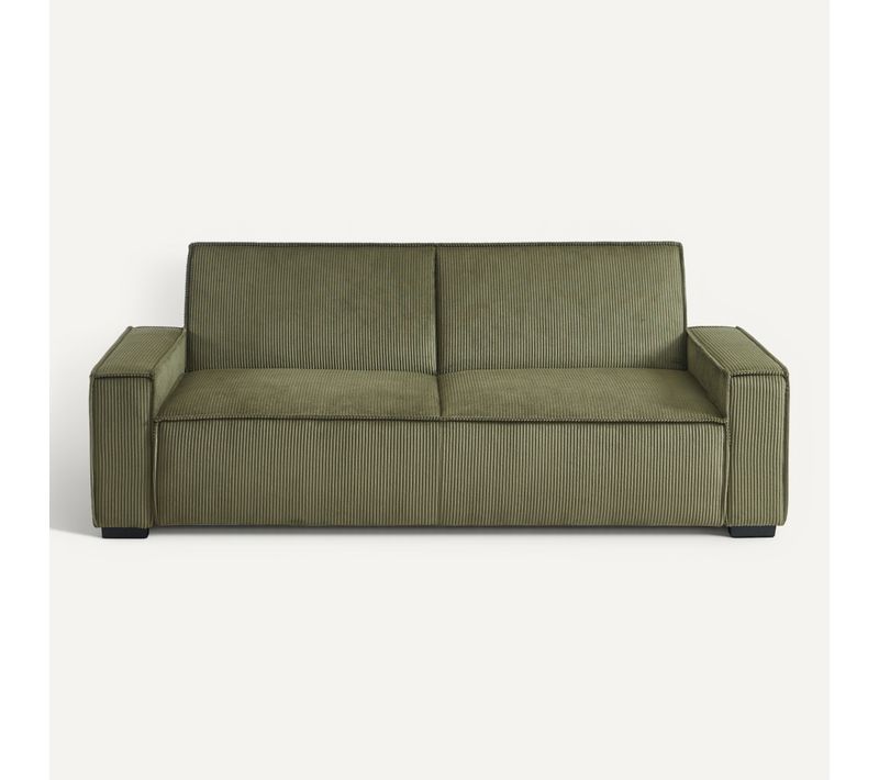 Banquette-lit 3 places JILL tissu vert