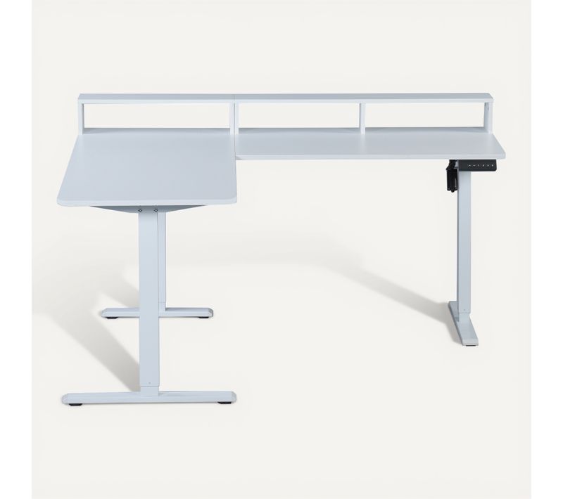 Bureau d'angle assis/debout LOUIS blanc