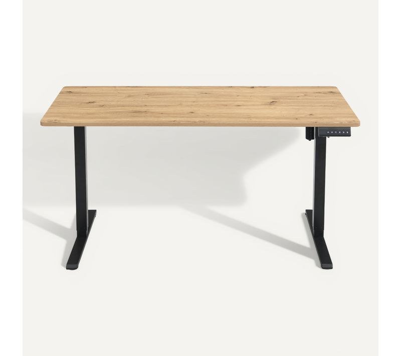 Bureau assis/debout L.140 cm LOUIS chêne et noir