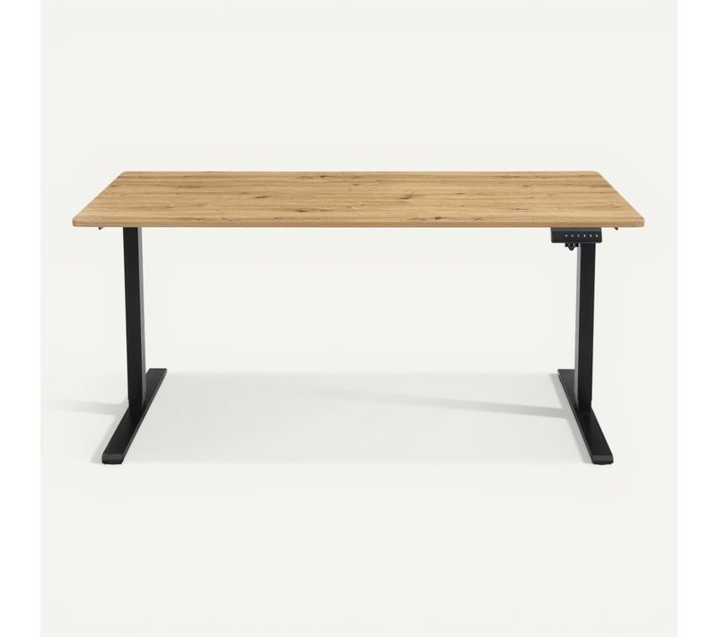 Bureau assis/debout L.160 cm LOUIS chêne et noir