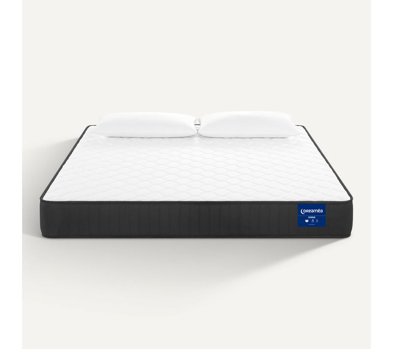 Ensemble matelas ressorts 160x200 cm ép. 20 cm avec 2 oreillers SIMON