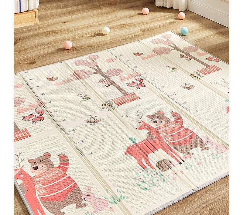 Tapis D'éveil Bébé Évolutif 175x150cm, Tapis Bébé Pliable Et Imperméable Avec Motifs Éléphan