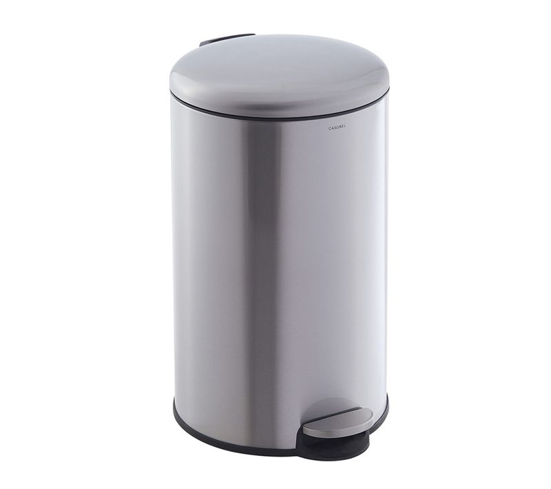 Poubelle 50l - Acier Inoxydable, Pédale Et Couvercle, Chrome