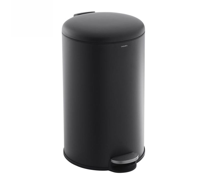 Poubelle 50l - Acier Inoxydable, Pédale Et Couvercle, Noire