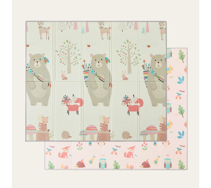 Tapis D’éveil Bébé 180×200 Cm, Pliable, Motifs Ours Chasseur