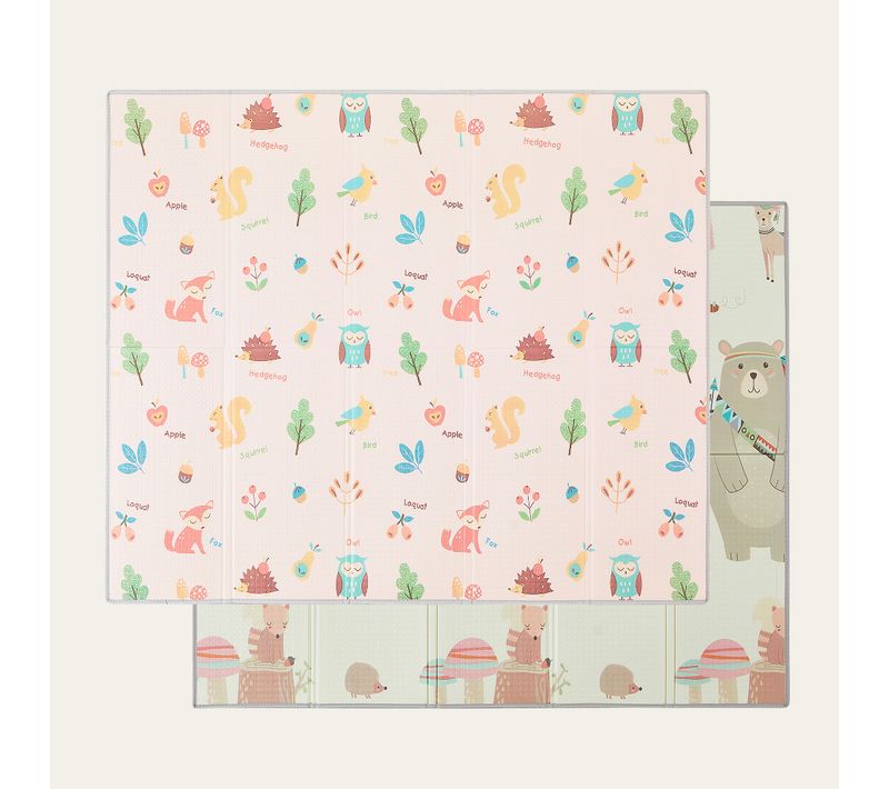 Tapis D’éveil Bébé 180×200 Cm, Motifs Animaux De La Forêt
