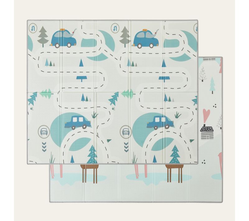 Tapis D’éveil Bébé 180×200 Cm, Motifs Route De Campagne