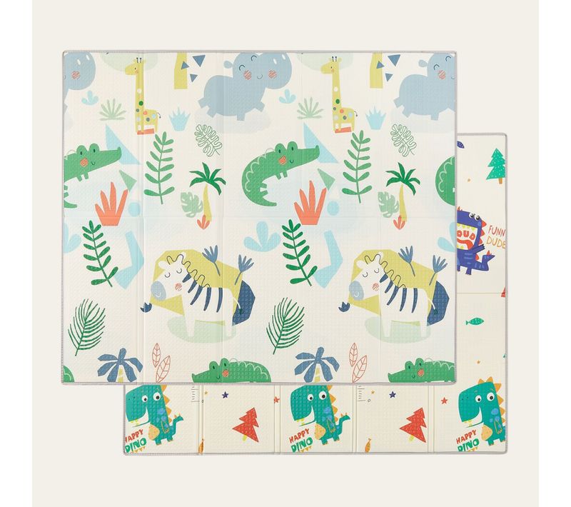 Tapis D’éveil Bébé 180×150 Cm, Pliable, Motifs Jungle