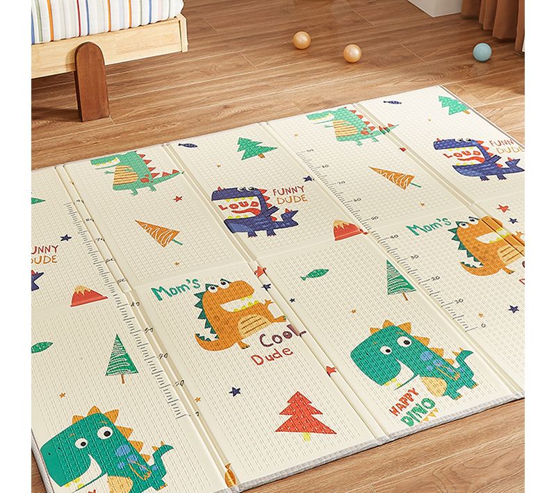 Tapis d’Éveil Bébé 180×200 cm – Pliable, Imperméable, Épais, Motifs Dinosaures