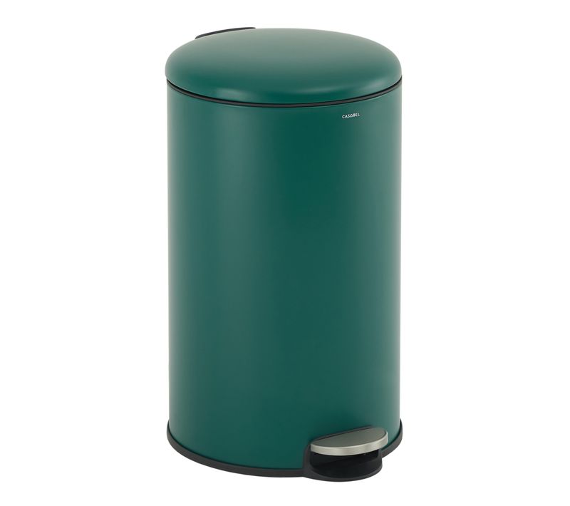Poubelle 30l - Acier Inoxydable, Pédale Et Couvercle, Verte