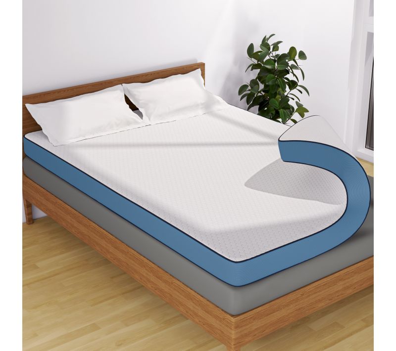 Surmatelas 180 X 200 Cm à Mémoire De Forme - Epaisseur 7 Cm - Double Face Réversible + Housse Coton