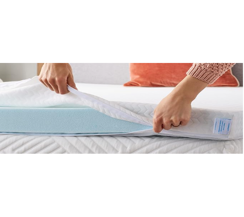 Surmatelas 90 X 190 Cm Mousse à Mémoire De Forme 6 Cm + Housse En Coton - Gel Infusé Bleu
