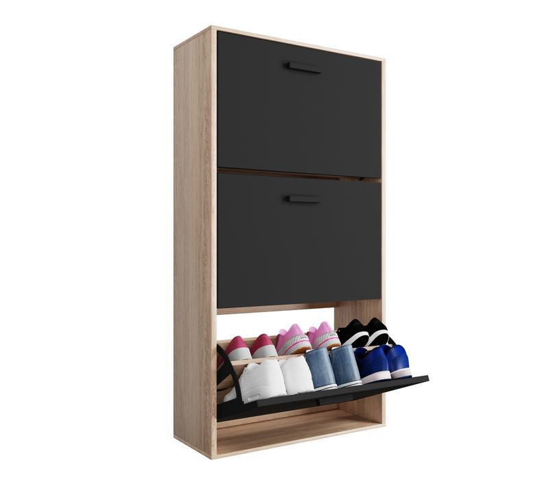 Meuble à Chaussures Moderne 3 Abattants - 18 Paires