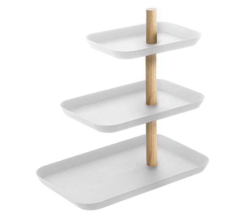 Présentoir à Bijoux 3 étages Avec Plateaux Rotatifs H25,5 Cm
