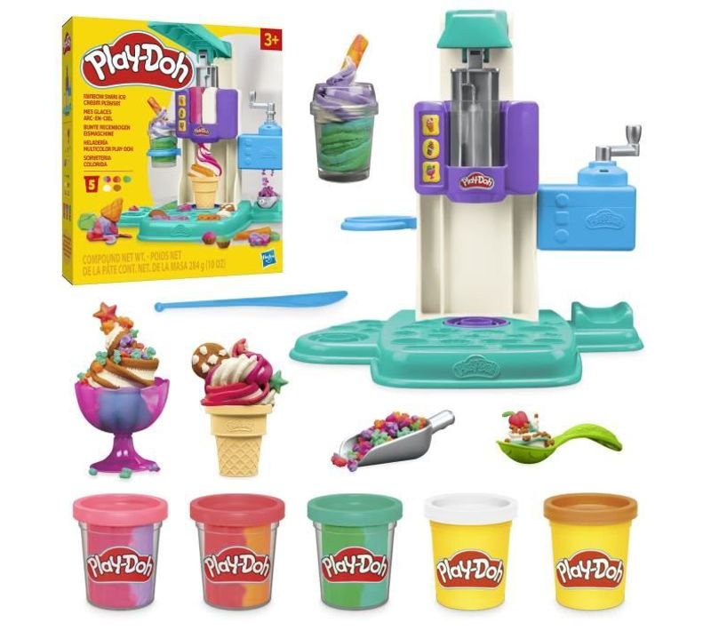 Play-doh Coffret Mes Glaces Arc-en-ciel Avec Pâte à Modeler