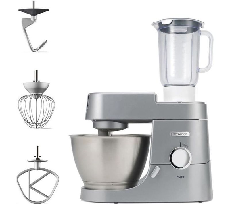 Robot Pâtissier 1000 W Avec Bol Inox 4,6 L Et Blender 1,7 L
