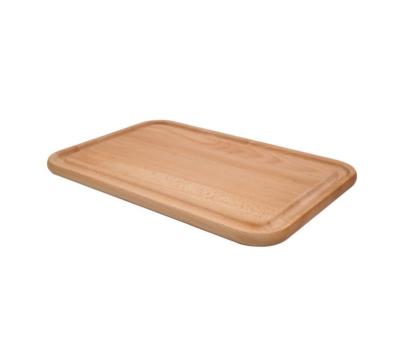 Planche à Découper Rectangle 45x30 Cm En Hêtre Avec Rigole En Bois