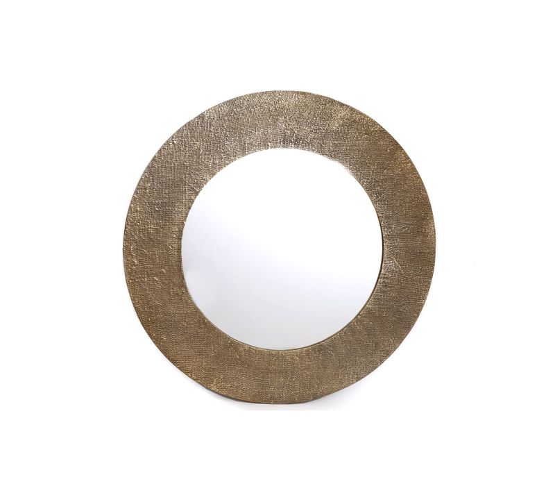 Miroir Rond Mural Design Alphi - Diam. 88 Cm - Doré