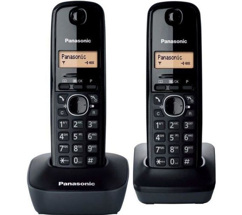 Kx-tg1612frh - Téléphone Numérique Sans Fil, Base + 2 Combinés, Id Appelant, Batterie Longue Durée