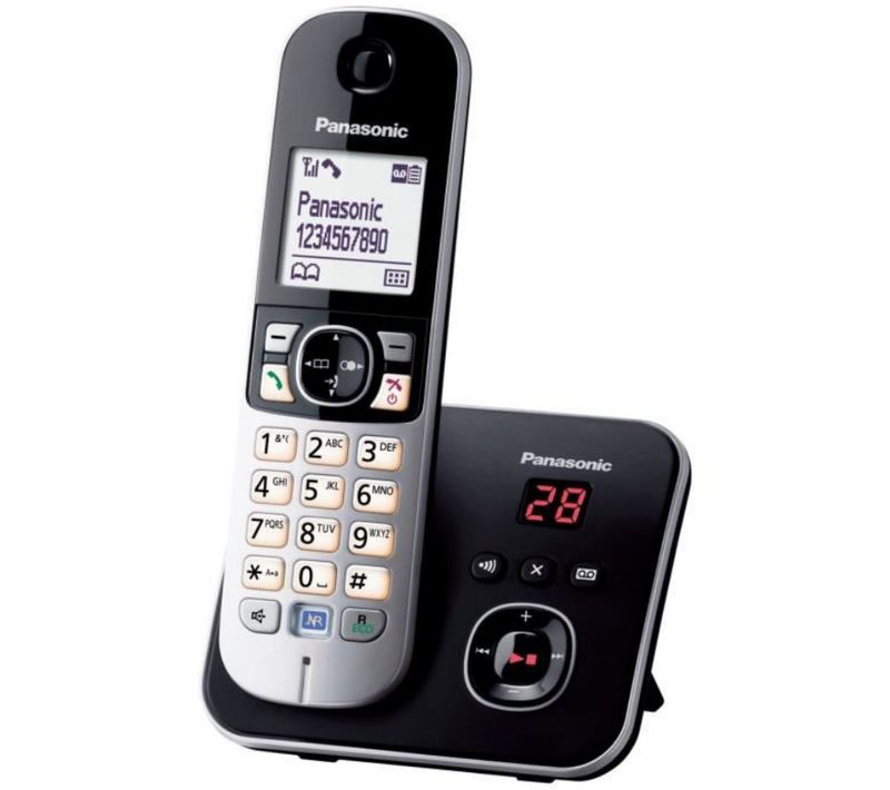 Téléphone Sans Fil Dect Noir/silver Avec Répondeur - Kx-tg6821