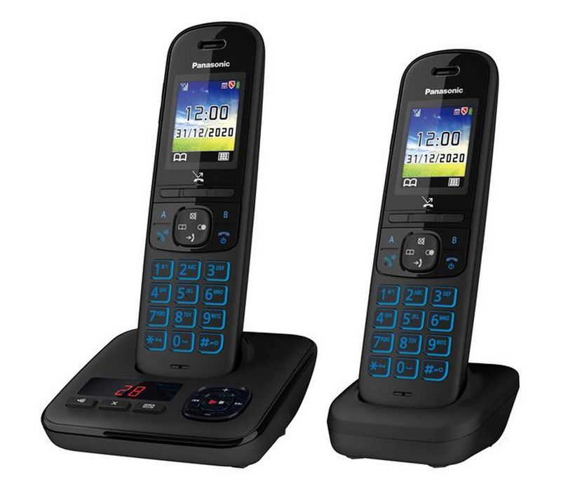 Téléphone Sans Fil Duo Dect Noir Avec Répondeur - Kxtgh722frb