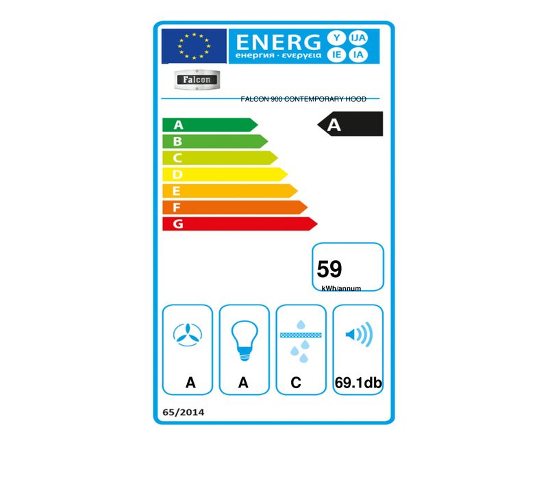 Hotte décorative FALCON FHDCT900SL/N 90cm Gris