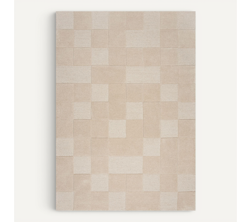 Tapis En Laine Checkerboard - 200x290