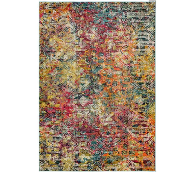 Tapis De Salon Tissé Plat Digital En Polypropylène - Multicolore - 200x300 Cm