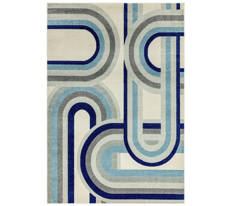 Tapis De Salon Vintage Avon - Bleu - 200x290 Cm