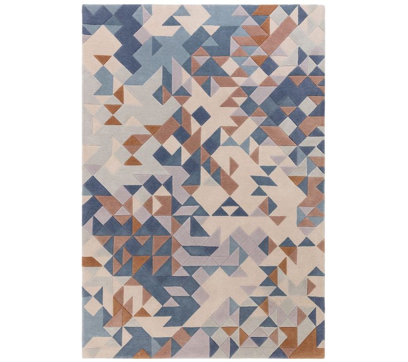Tapis De Salon Mysteria En Laine - Bleu - 200x290 Cm