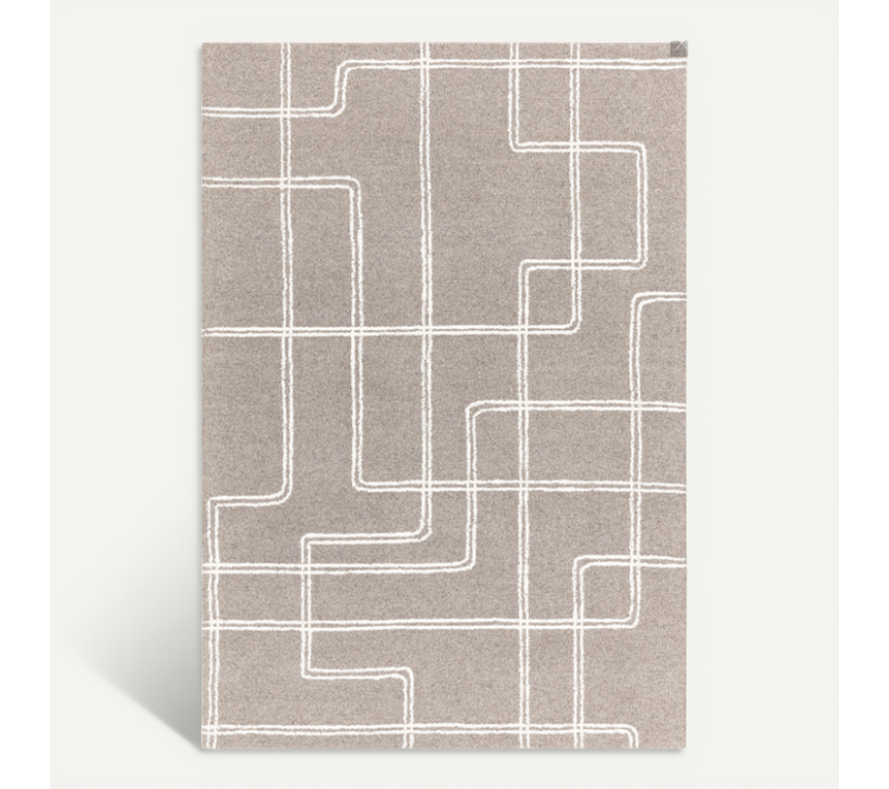 Tapis De Salon Pure Laine Linea En Laine - Gris - 200x300 Cm