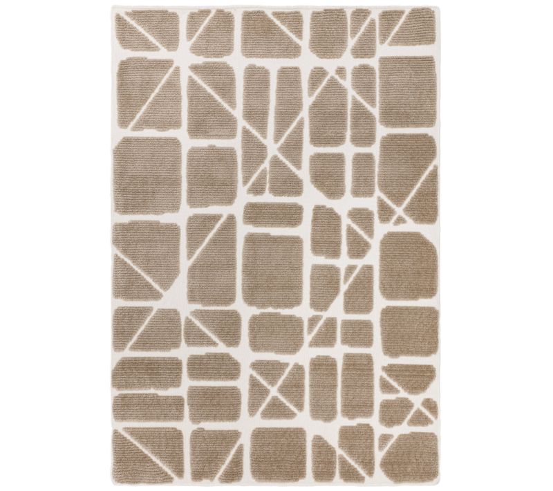 Tapis De Salon Tissé Plat Fjord En Polyester - Marron - 80x150 Cm