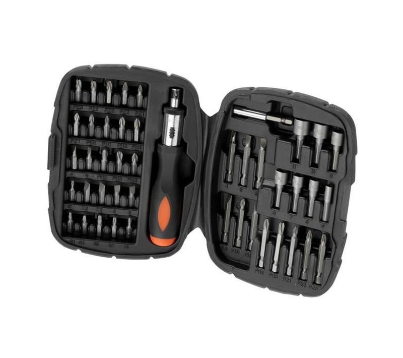 Coffret Tournevis à Cliquet 45 Pièces — Embouts, Douilles, Mallette Compacte