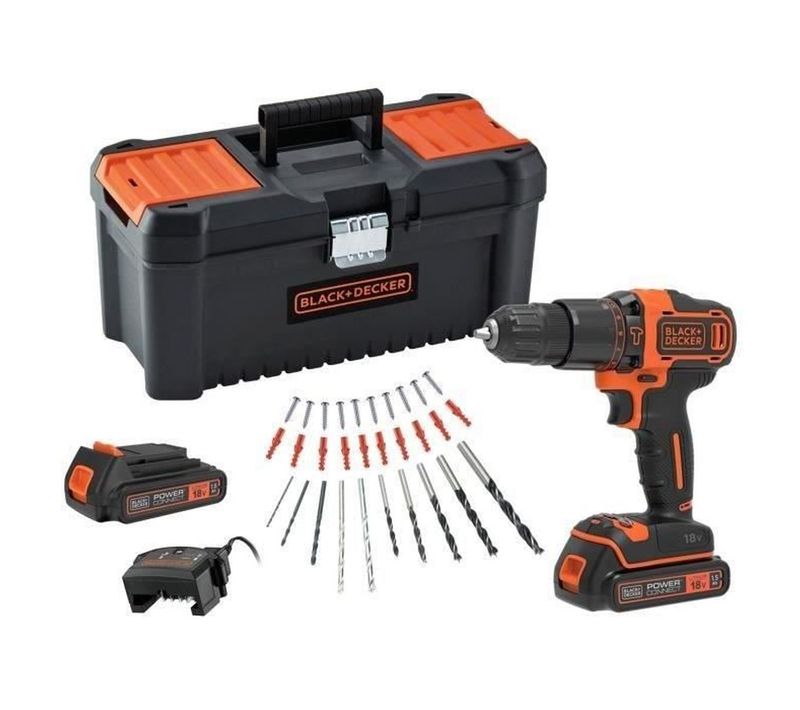 Perceuse à Percussion Sans Fil 18 V - 2 Vitesses, Mandrin 10 Mm, 3 Batteries