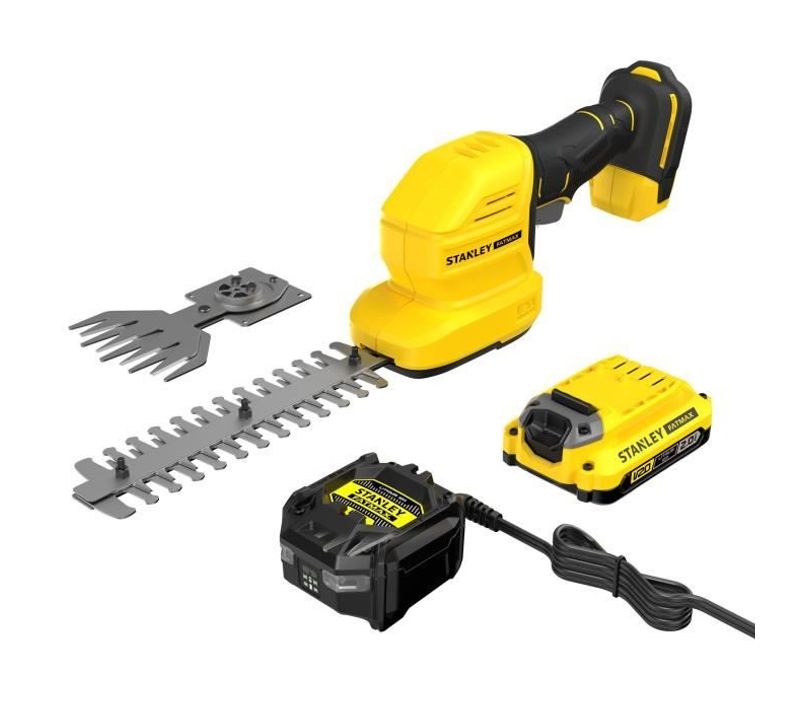 Taille-haie Et Cisaille à Gazon Sans Fil + Batterie 2ah + Chargeur - Stcss20d1-qw - 18v - Lames Int